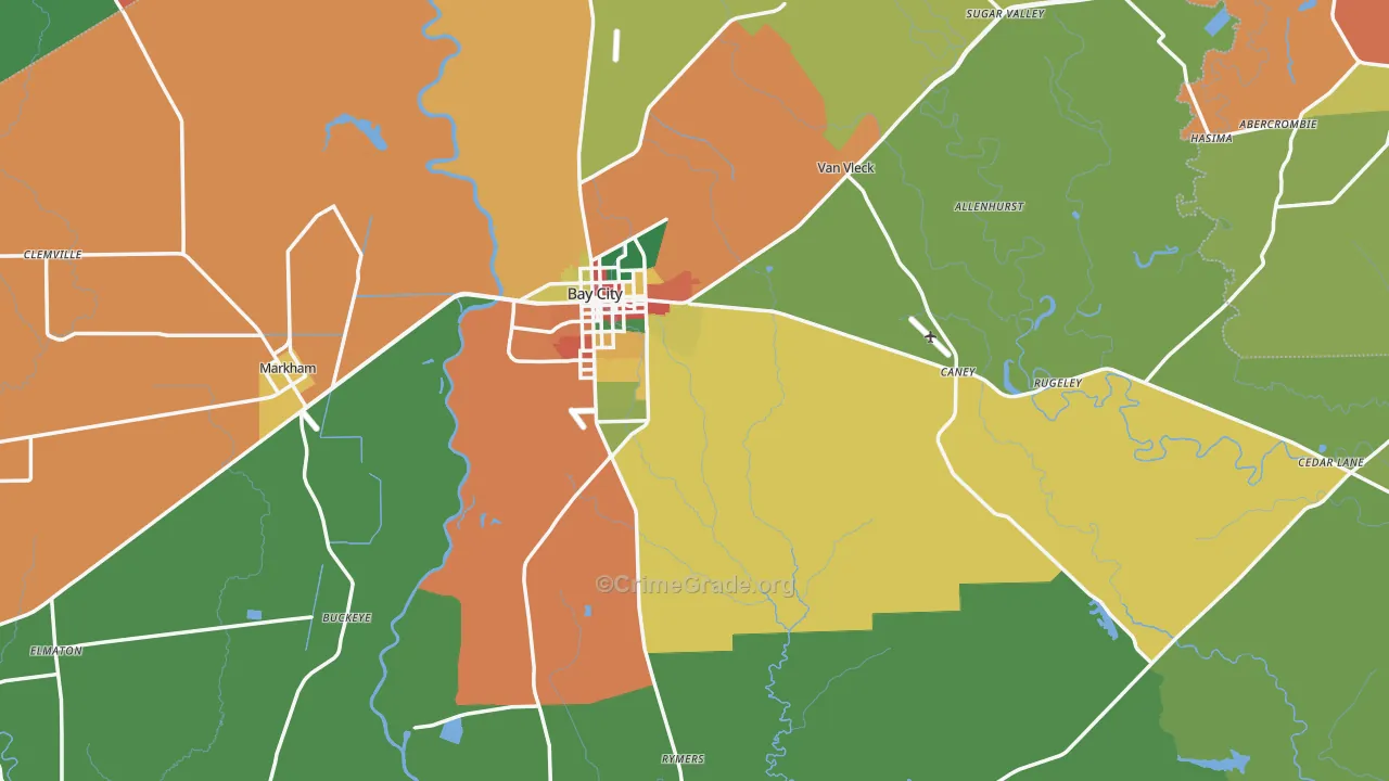 77414, TX Map of Theft Rates