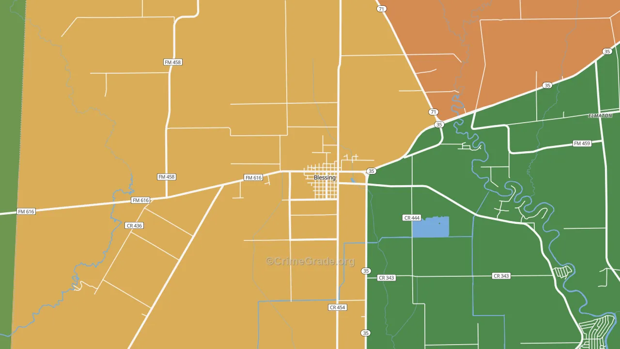 77419, TX Map of Theft Rates