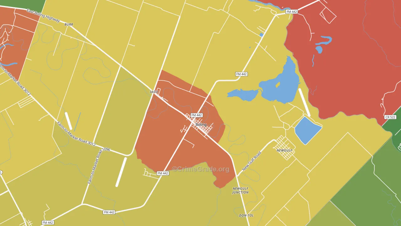 77420, TX Map of Theft Rates