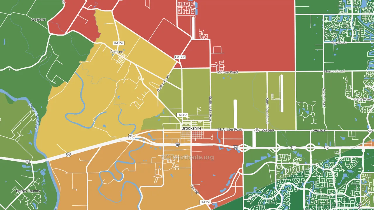 77423, TX Map of Theft Rates