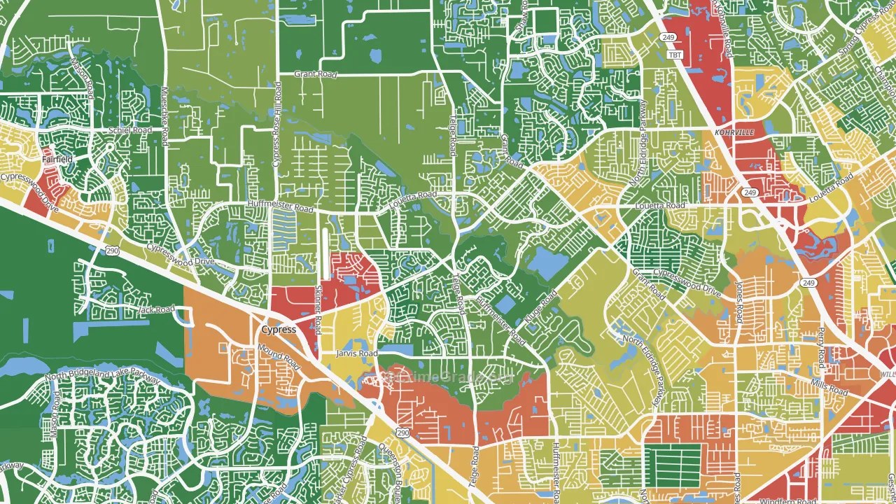 77429, TX Map of Theft Rates