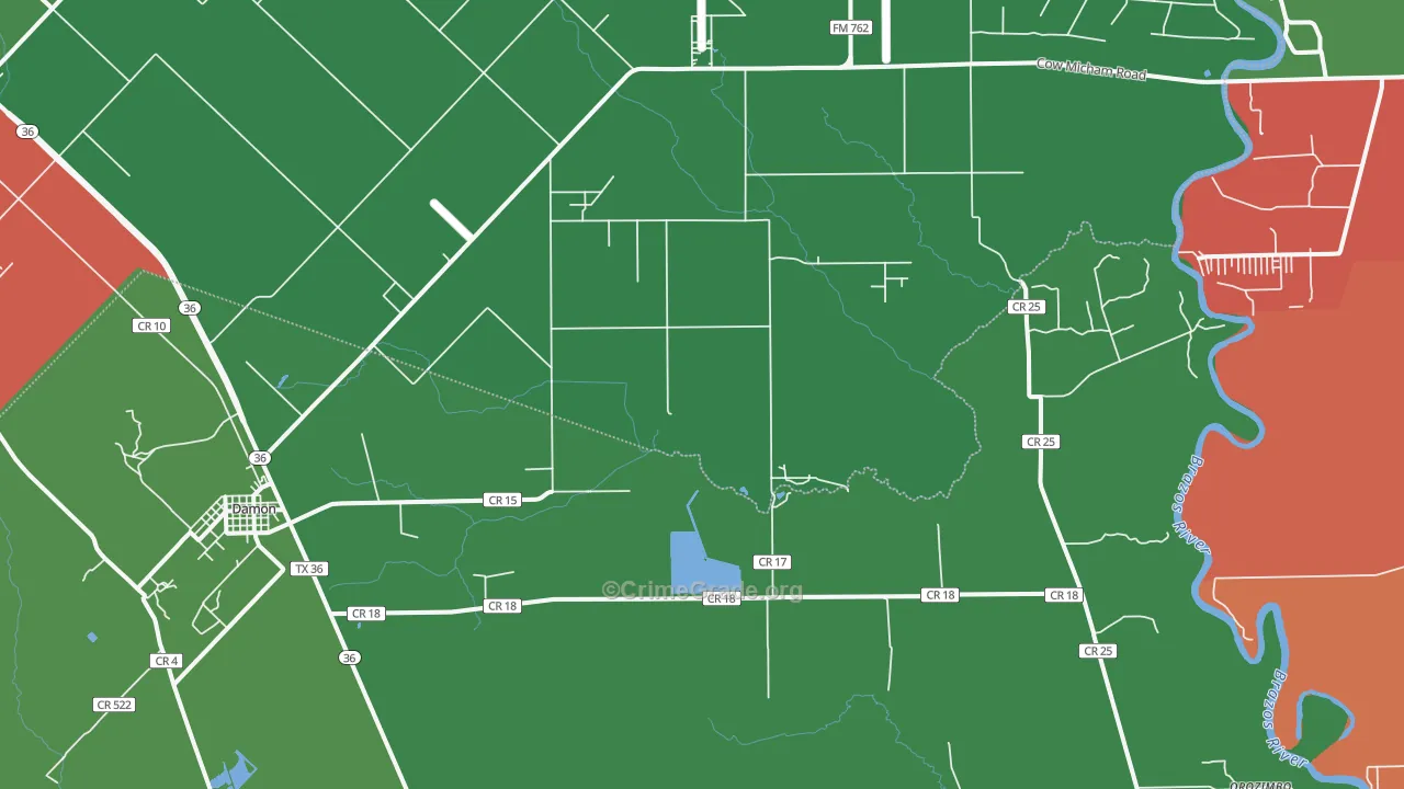 77430, TX Map of Theft Rates