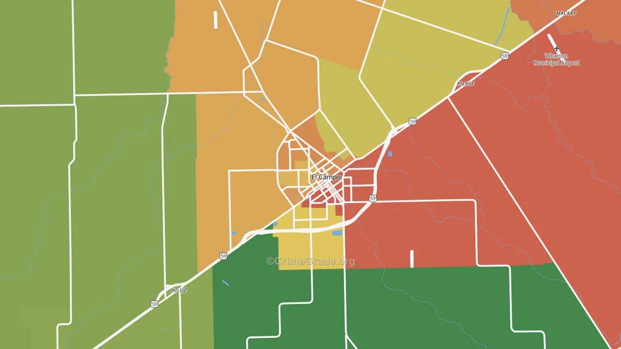 77437, TX Map of Theft Rates