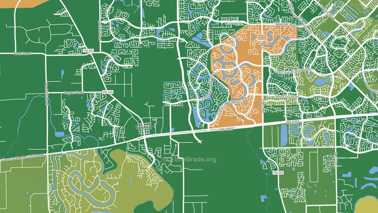 77441, TX Map of Theft Rates