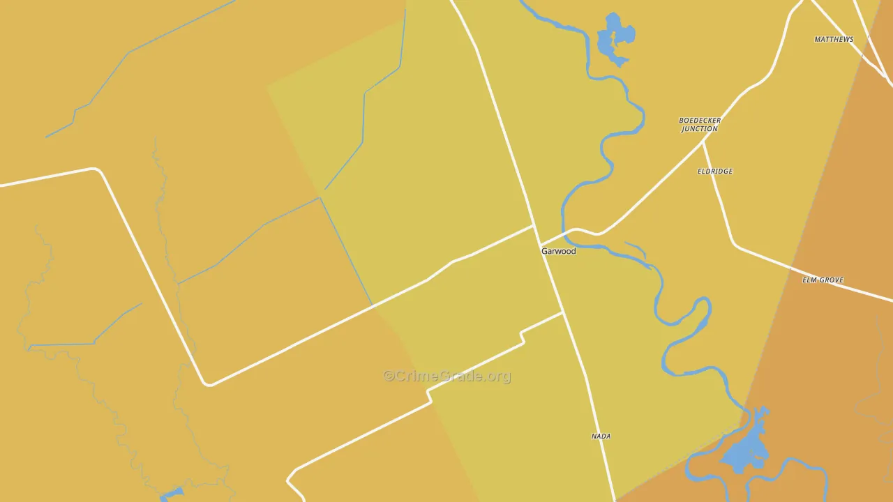 77442, TX Map of Theft Rates