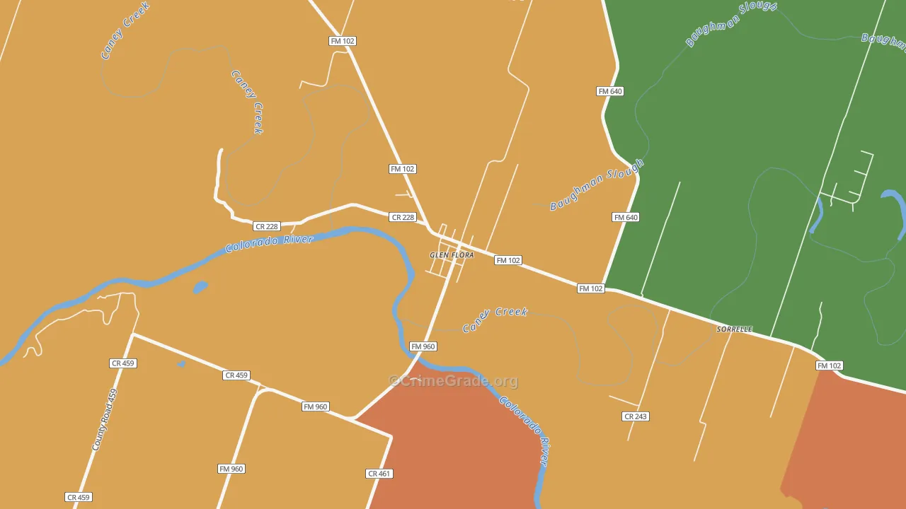 77443, TX Map of Theft Rates