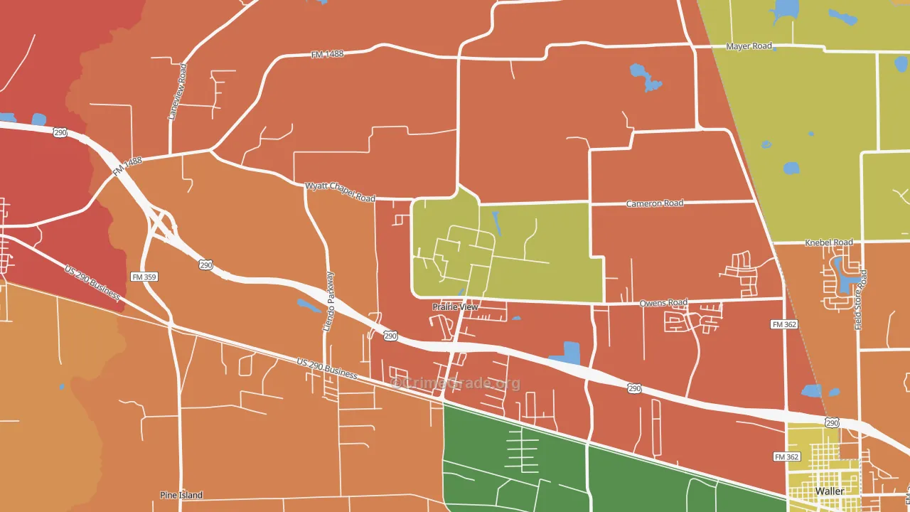 77446, TX Map of Theft Rates