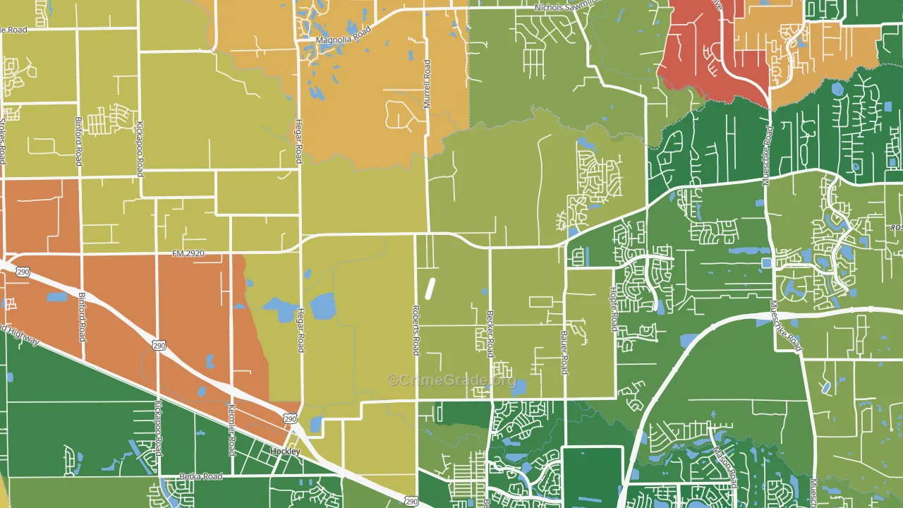 77447, TX Map of Theft Rates