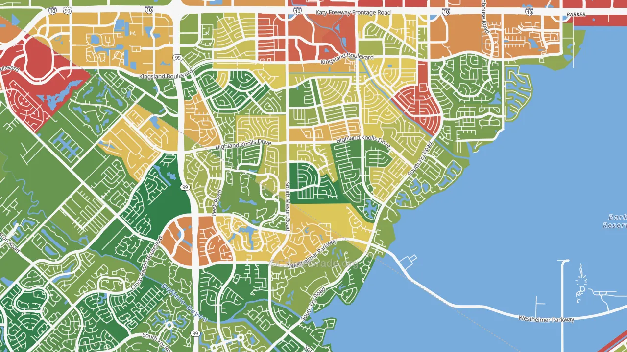 77450, TX Map of Theft Rates