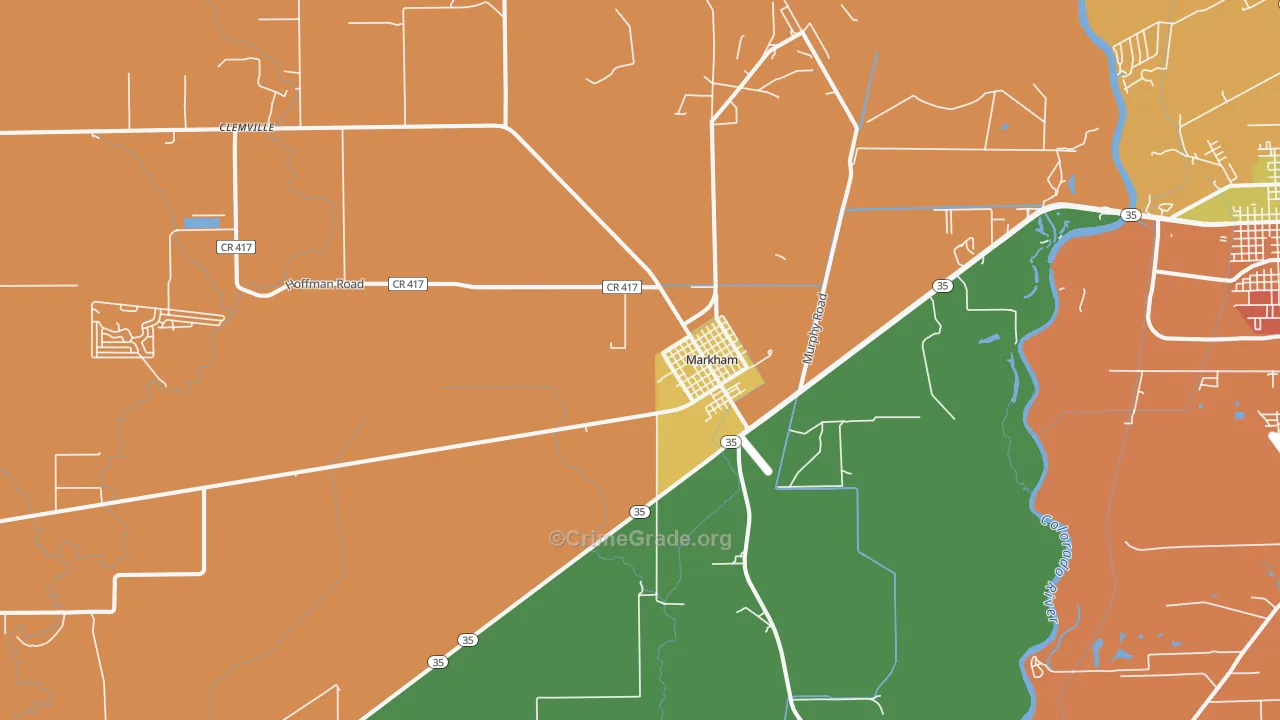 77456, TX Map of Theft Rates