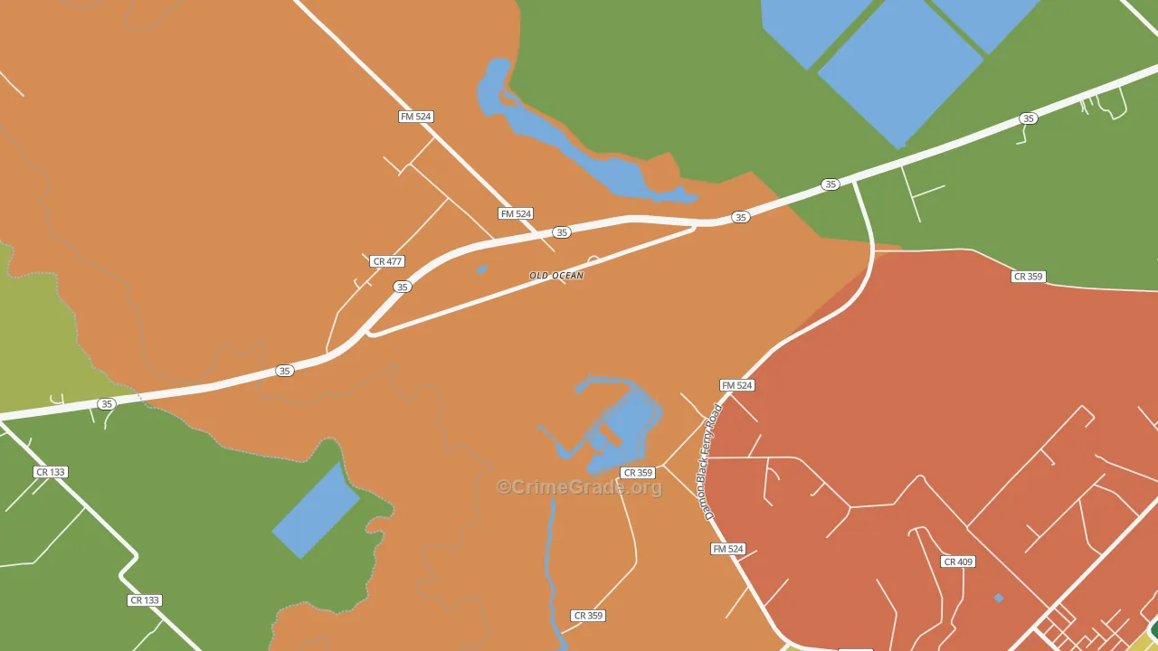 77463, TX Map of Theft Rates