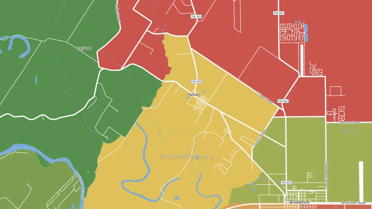 77466, TX Map of Theft Rates