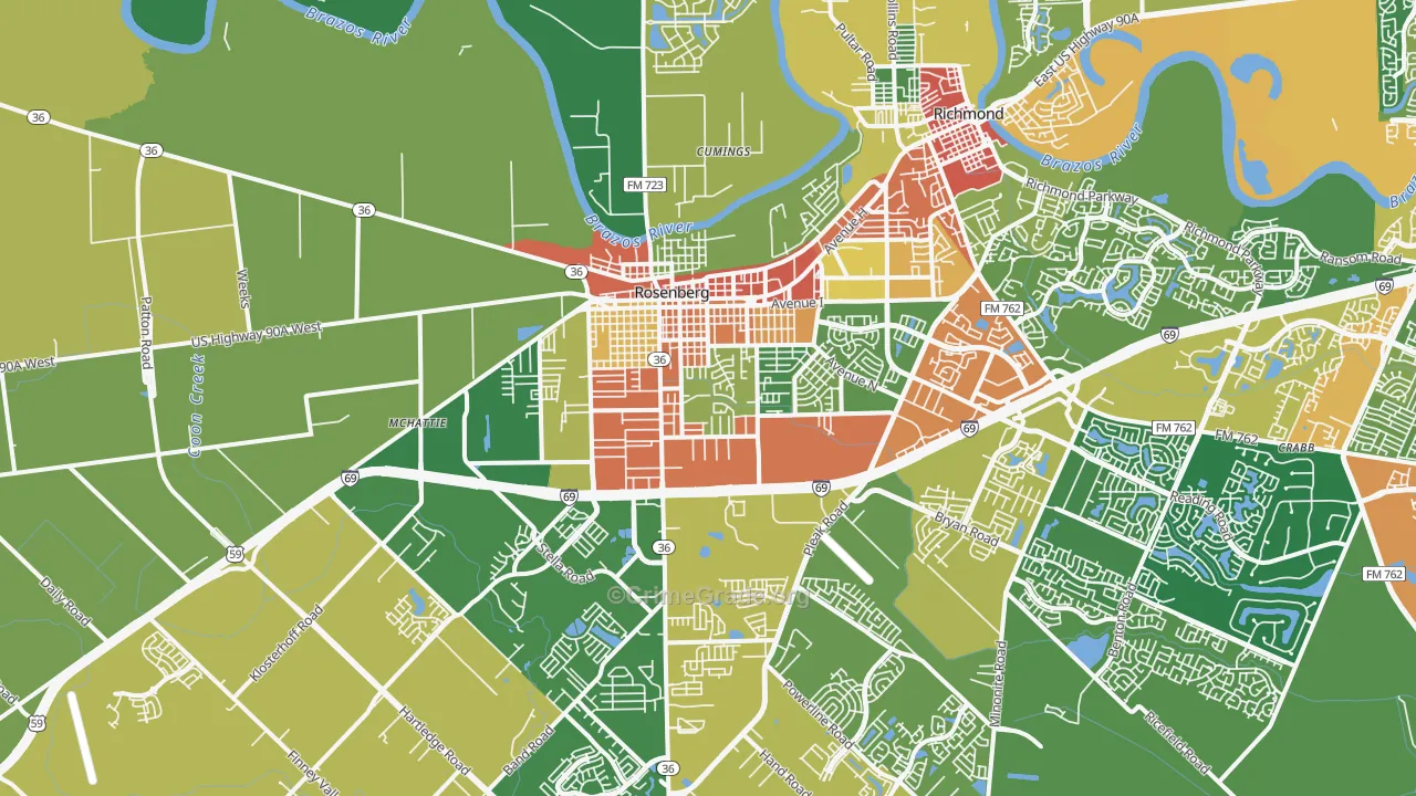 77471, TX Map of Theft Rates