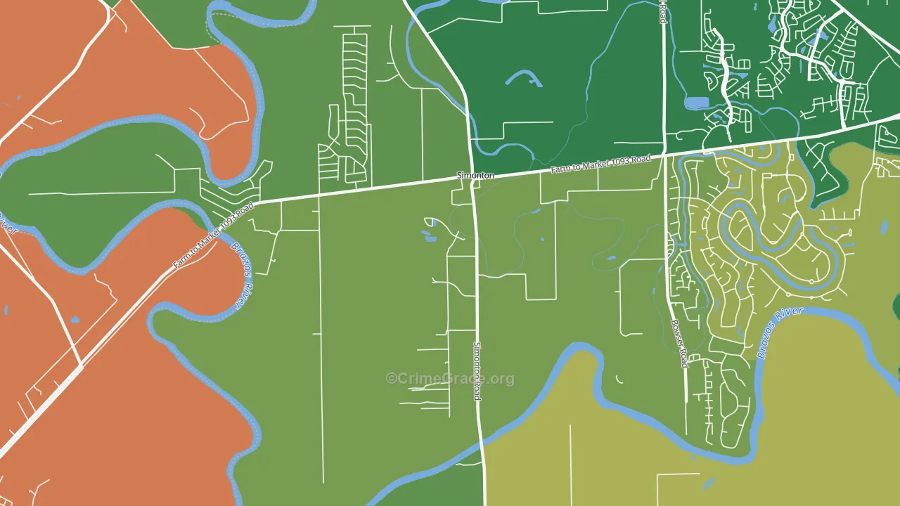 77476, TX Map of Theft Rates