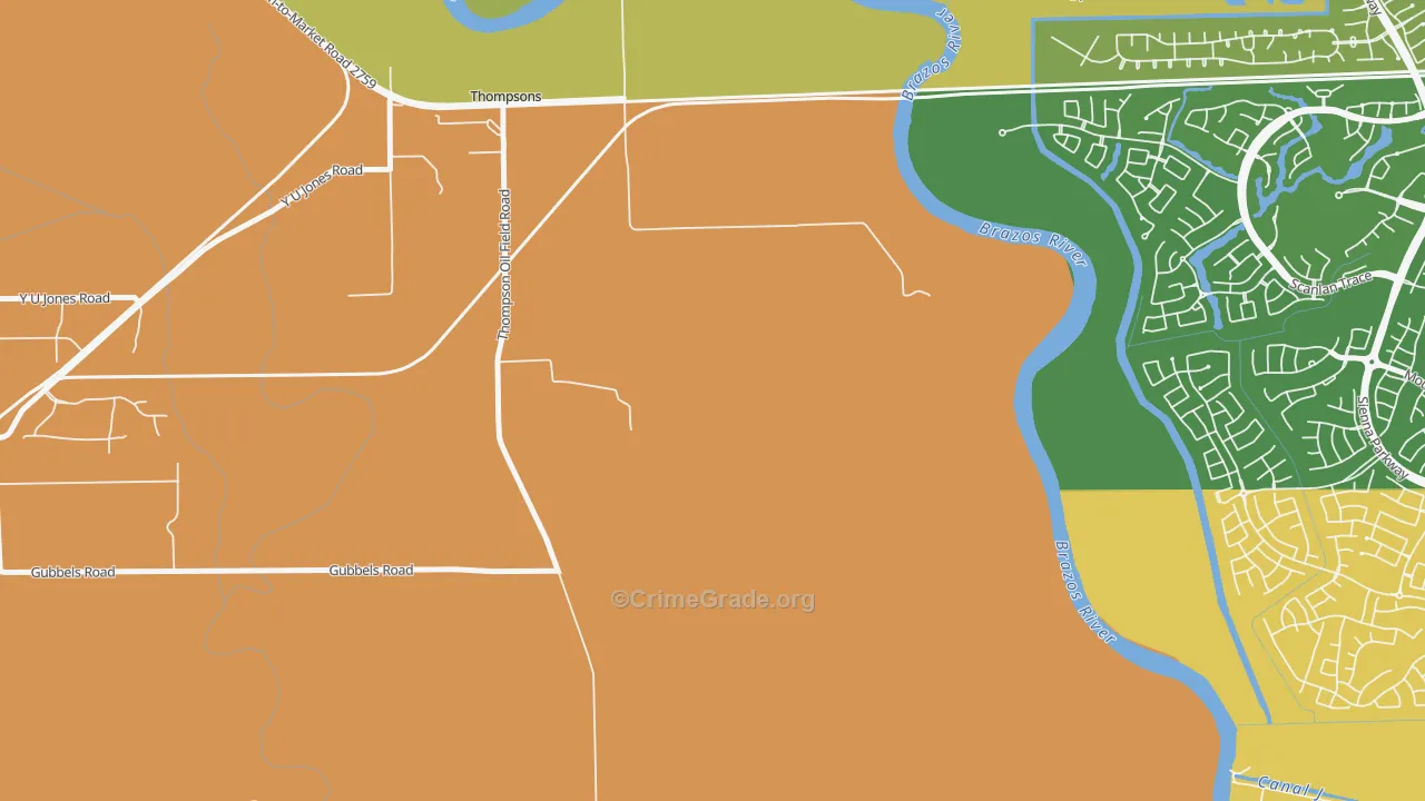 77481, TX Map of Theft Rates