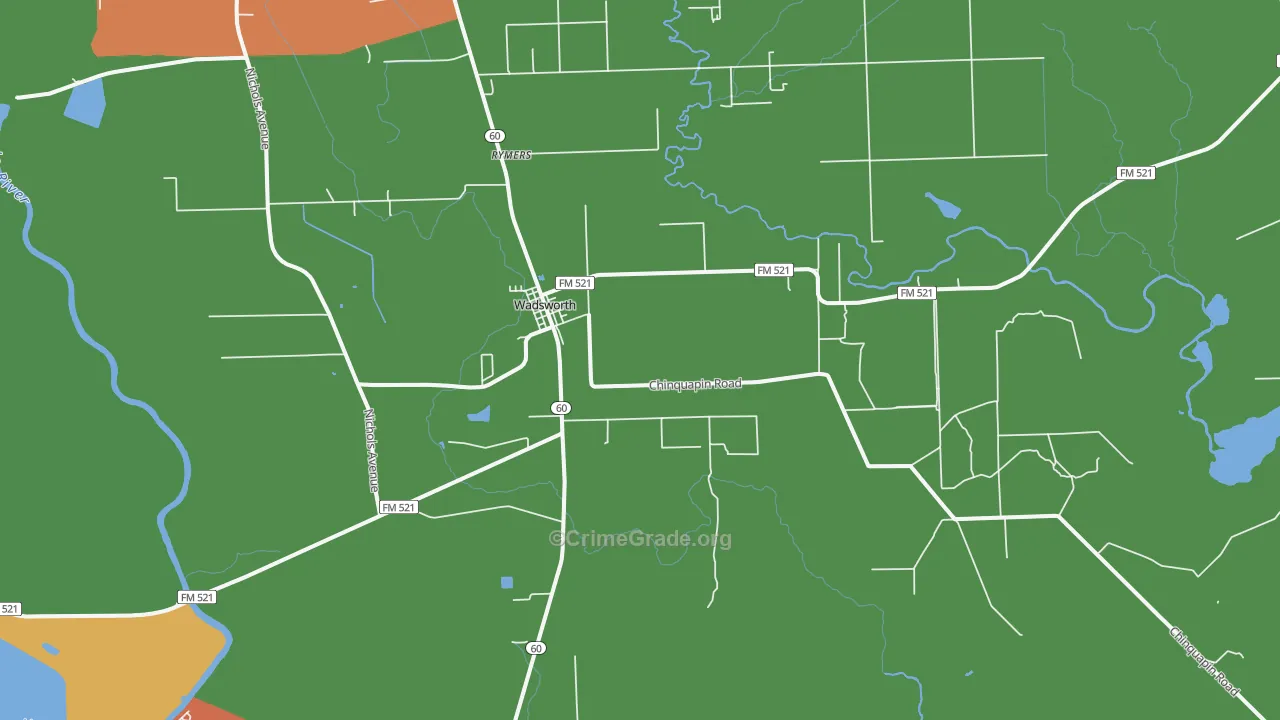 77483, TX Map of Theft Rates