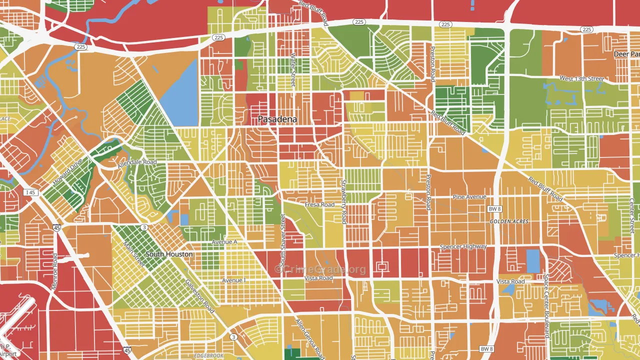 77502, TX Map of Theft Rates