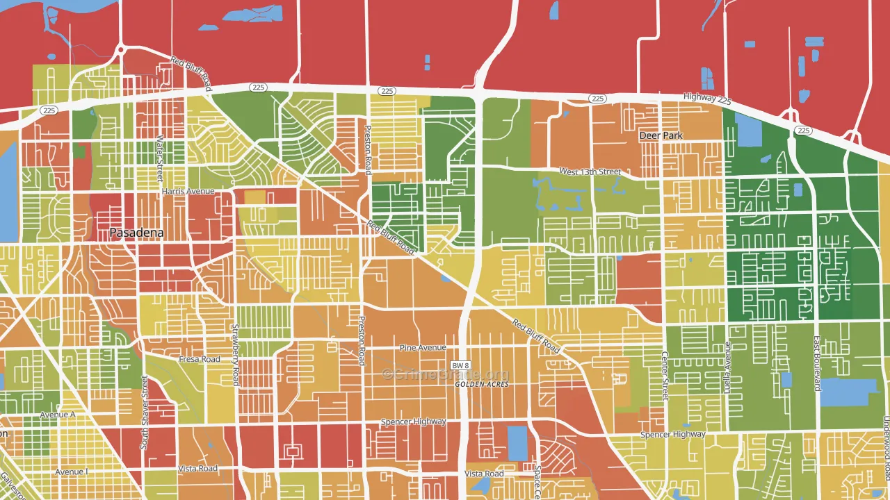 77503, TX Map of Theft Rates