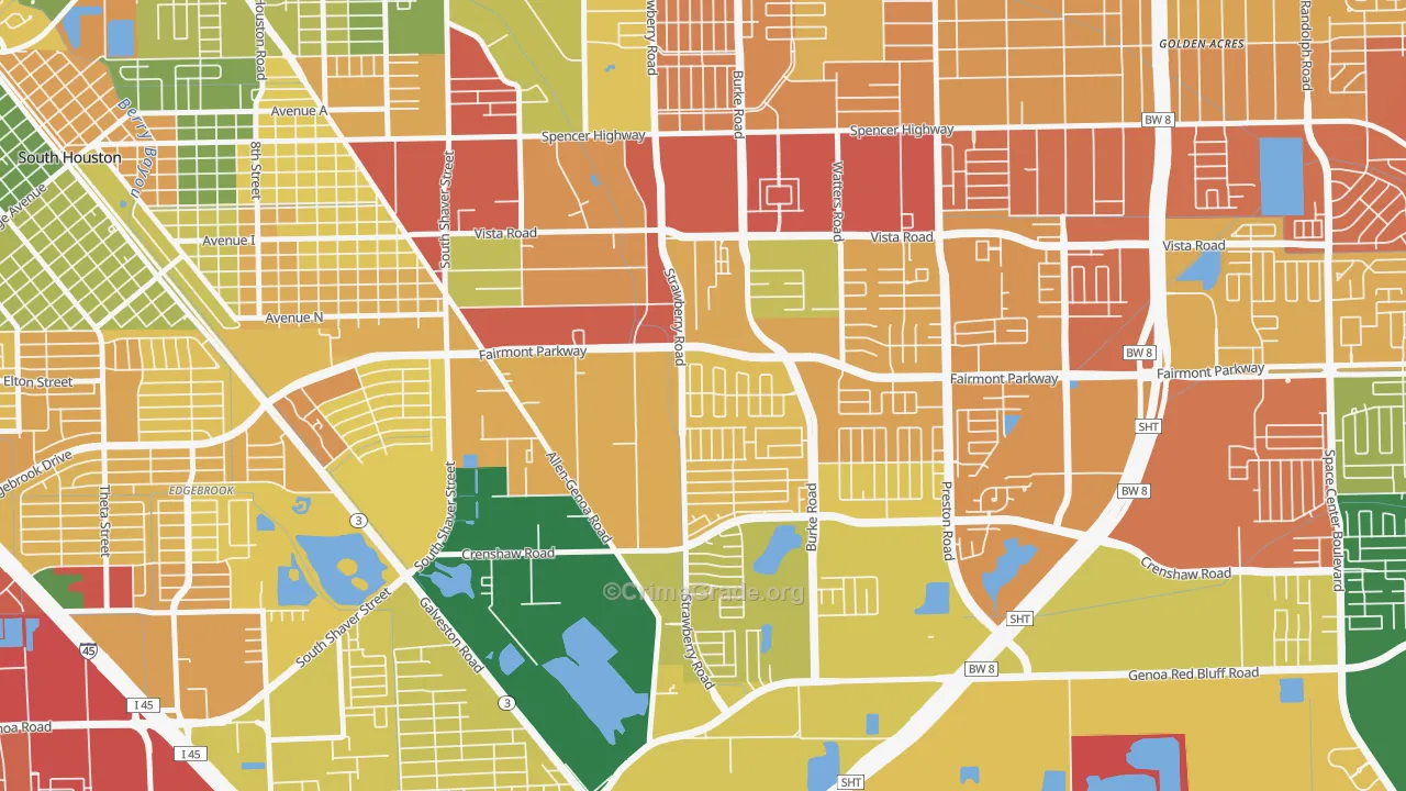 77504, TX Map of Theft Rates