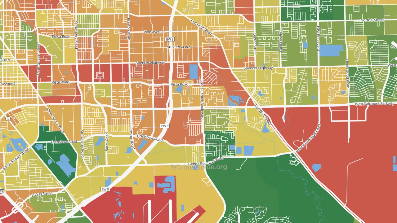 77505, TX Map of Theft Rates