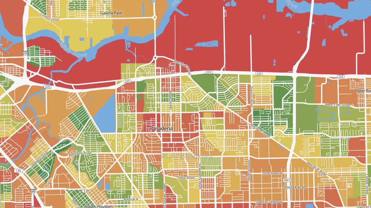77506, TX Map of Theft Rates