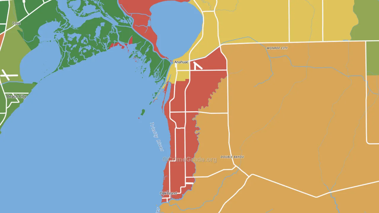 77514, TX Map of Theft Rates