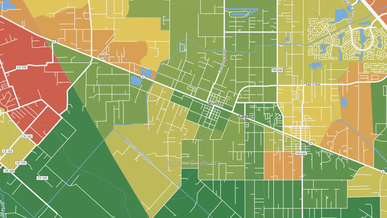 77517, TX Map of Theft Rates