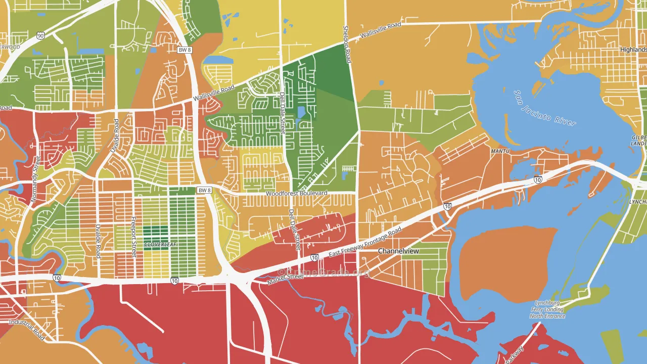 77530, TX Map of Theft Rates