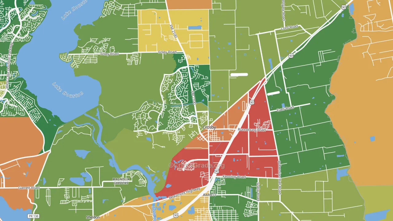 77532, TX Map of Theft Rates