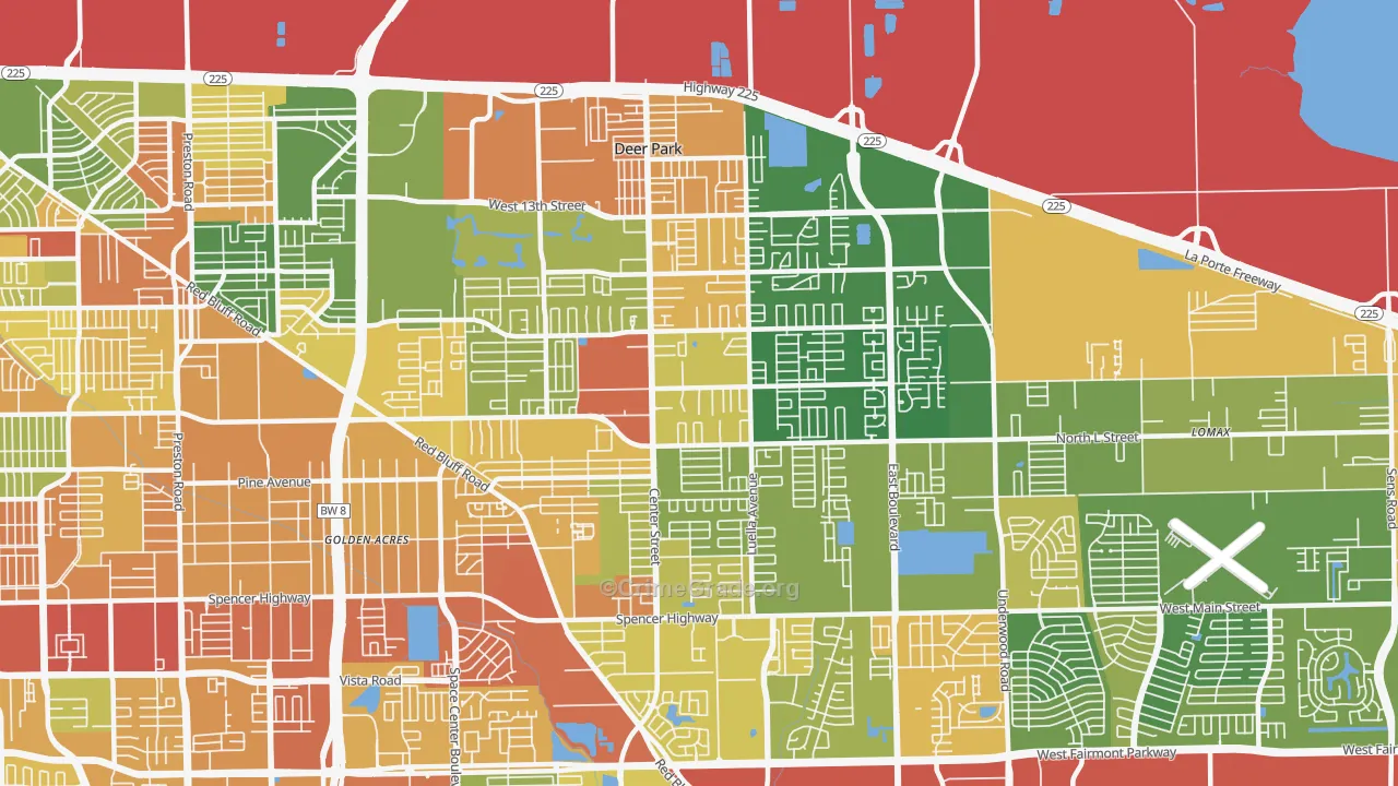 77536, TX Map of Theft Rates