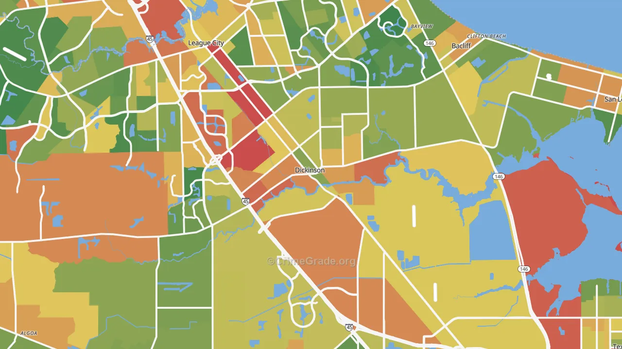 77539, TX Map of Theft Rates