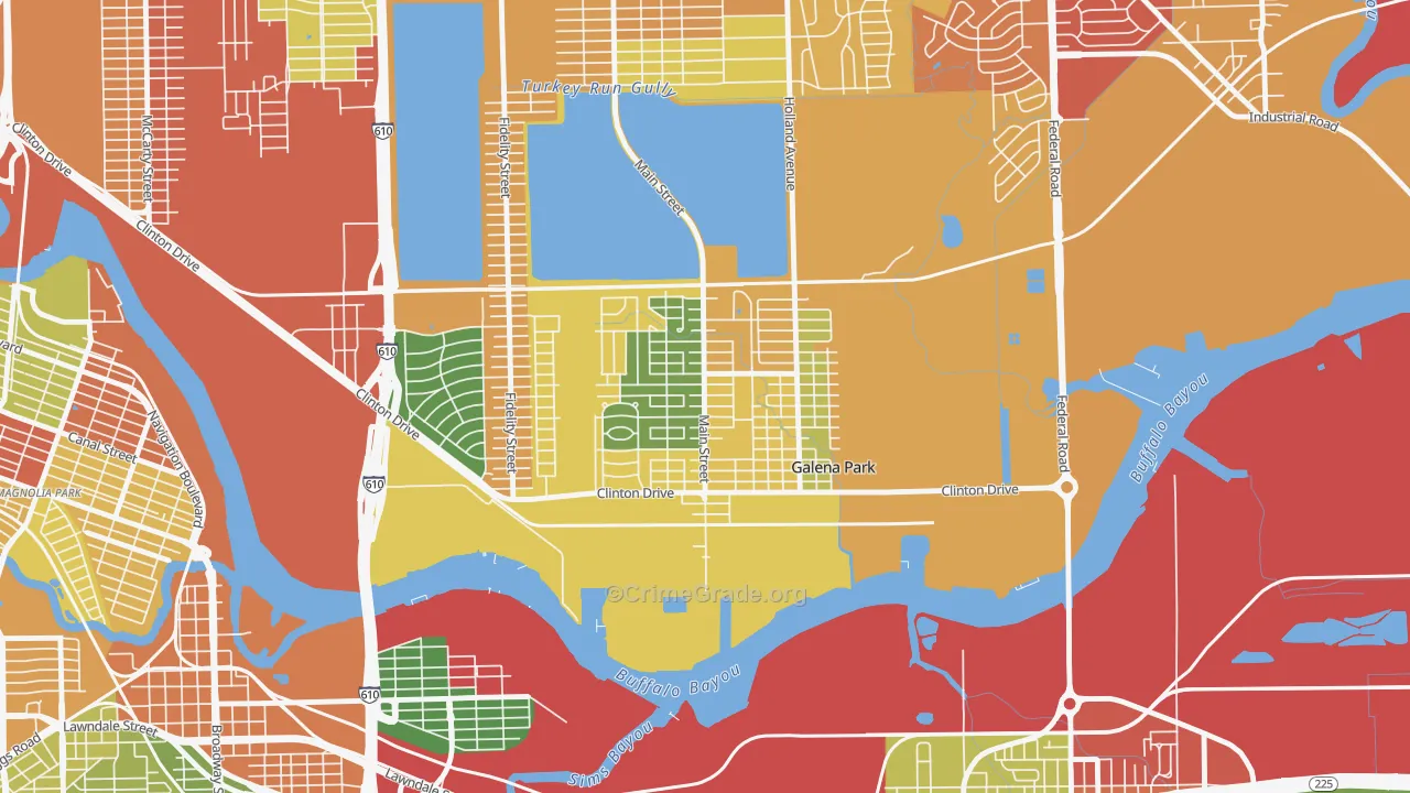 77547, TX Map of Theft Rates