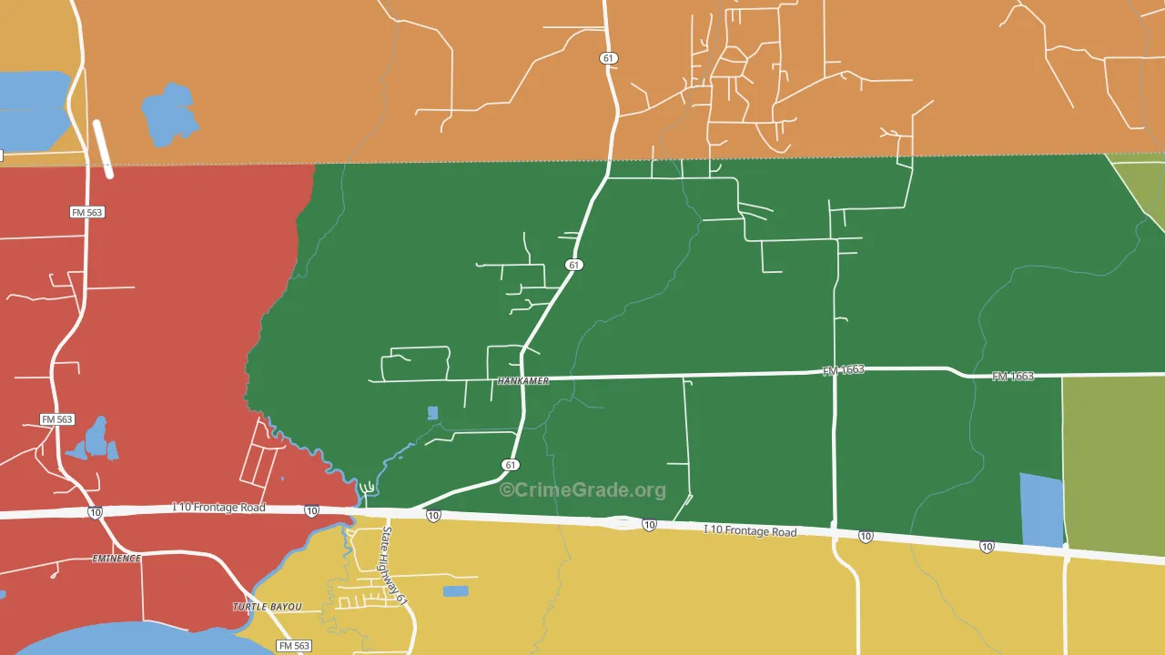 77560, TX Map of Theft Rates