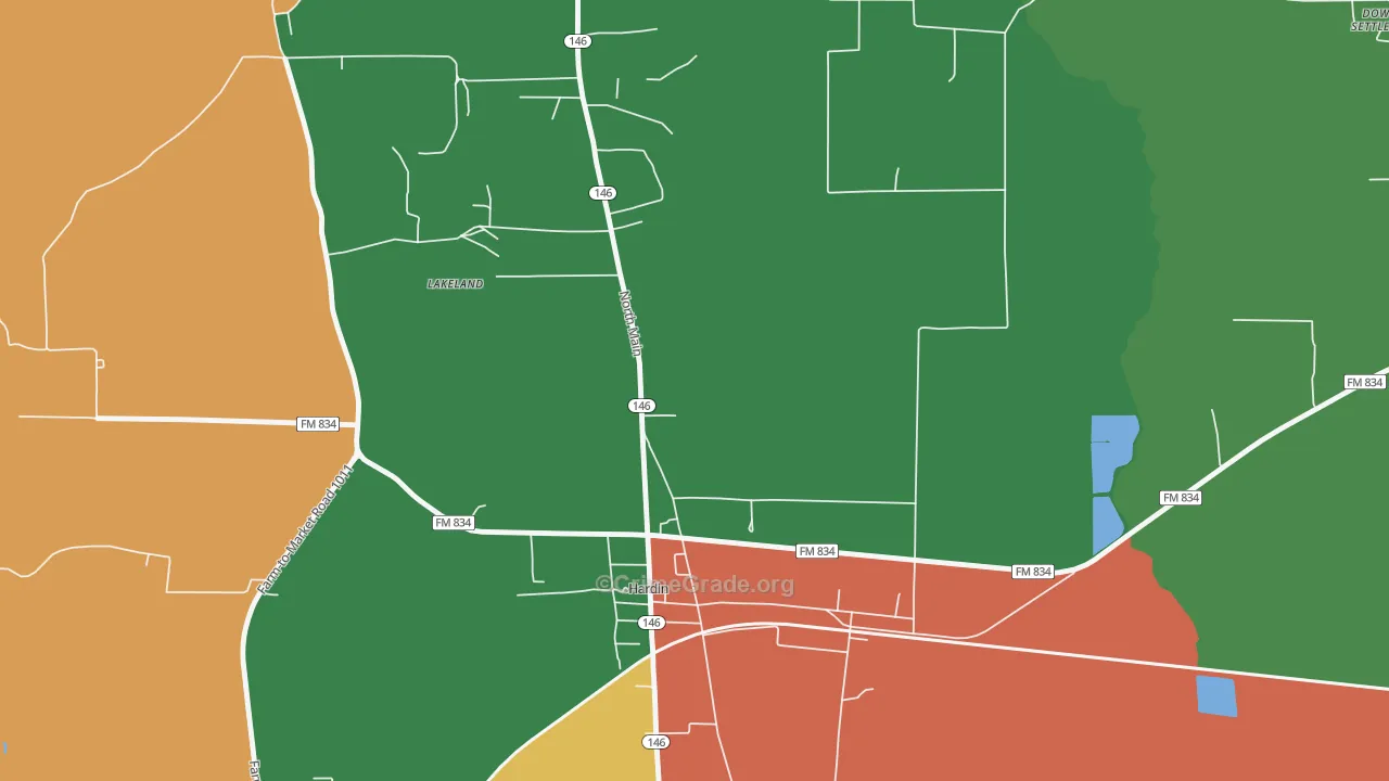 77561, TX Map of Theft Rates
