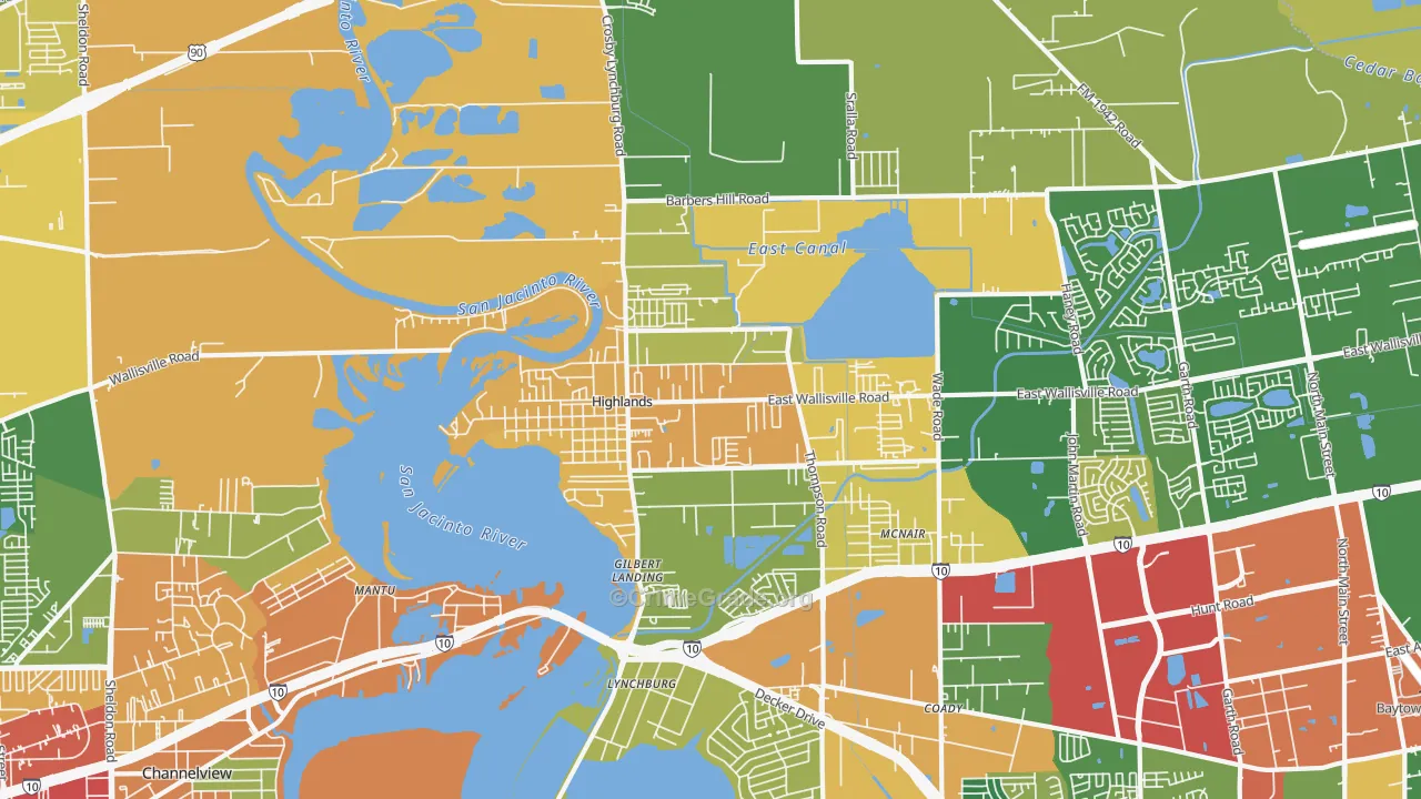 77562, TX Map of Theft Rates