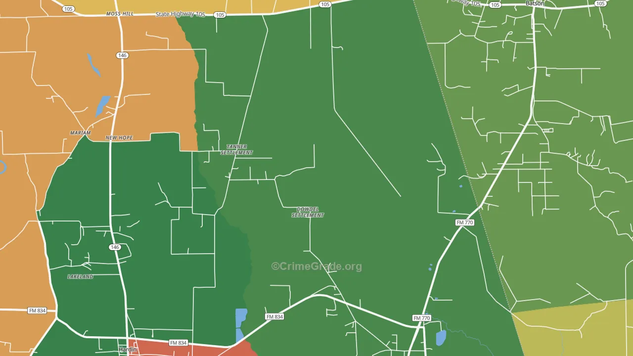 77564, TX Map of Theft Rates