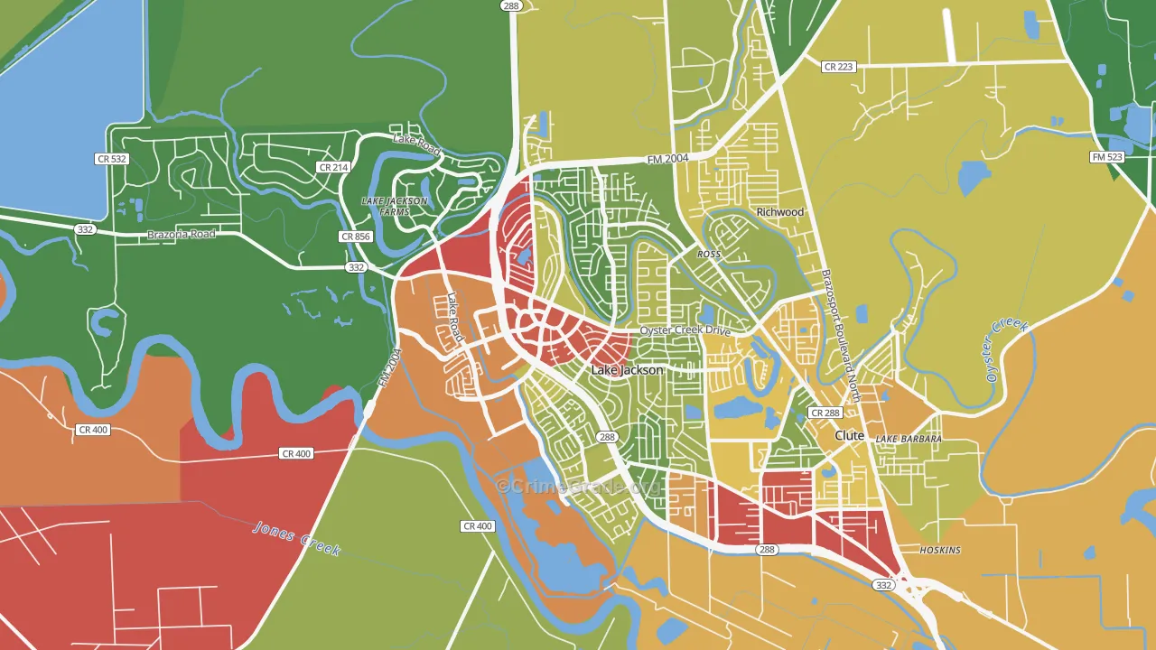77566, TX Map of Theft Rates