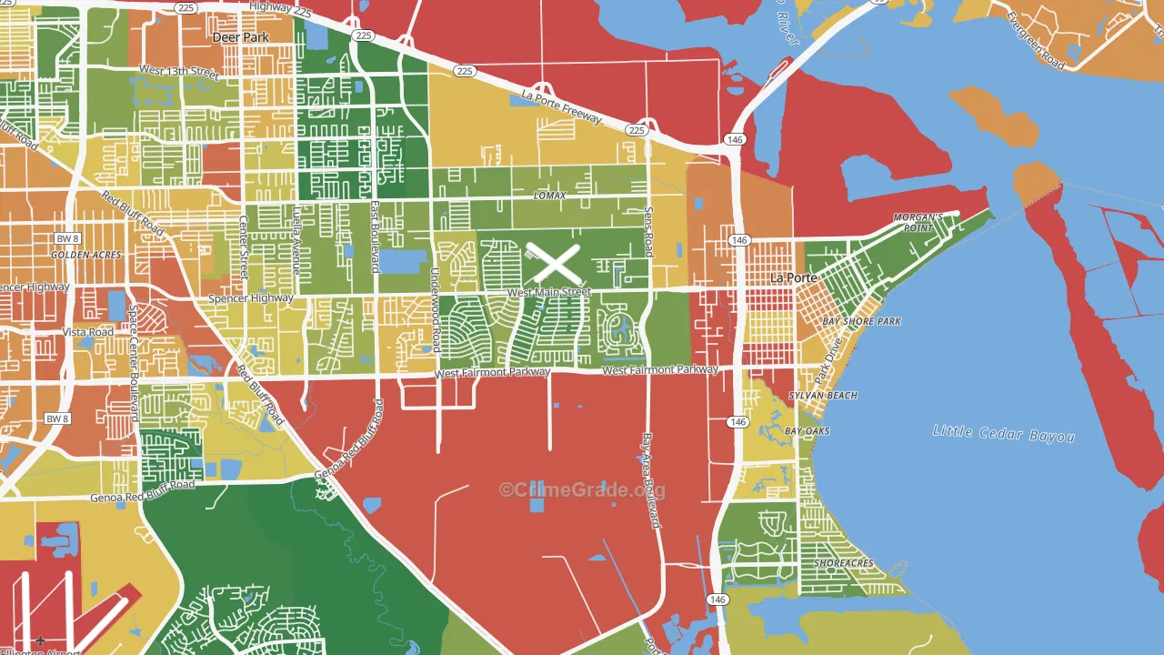 77571, TX Map of Theft Rates