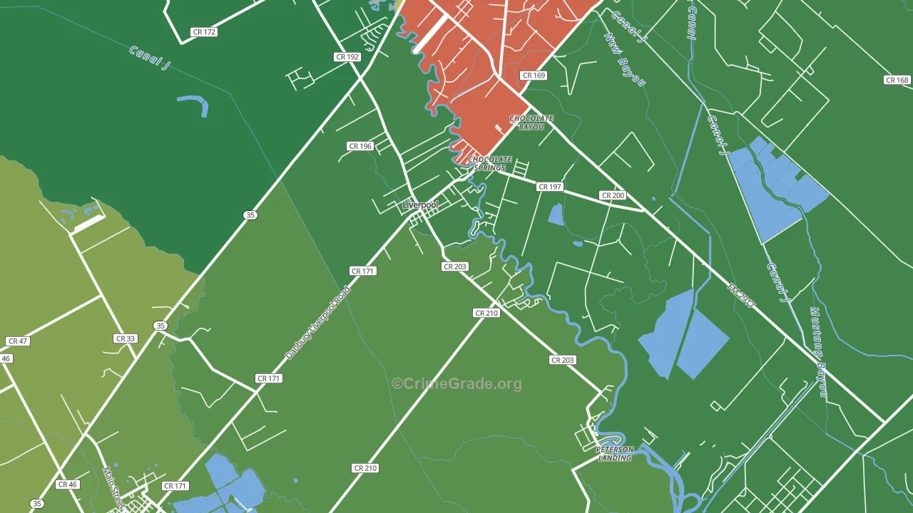 77577, TX Map of Theft Rates