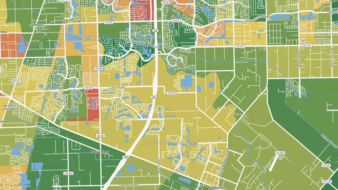 77578, TX Map of Theft Rates