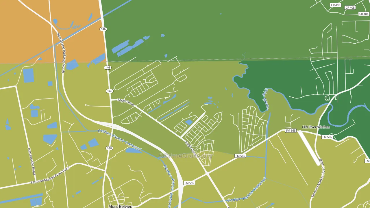 77580, TX Map of Theft Rates