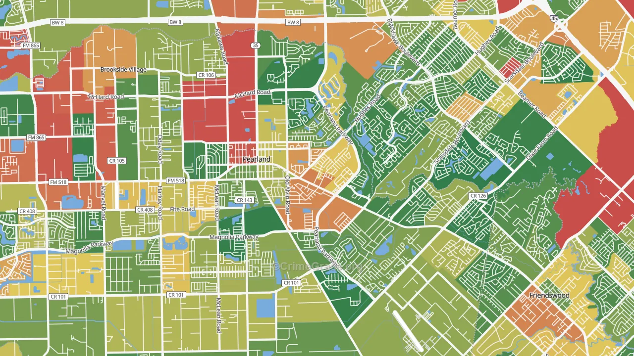 77581, TX Map of Theft Rates