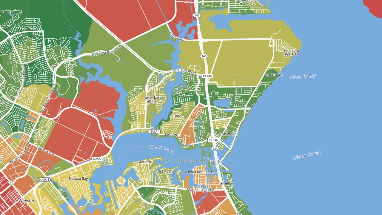 77586, TX Map of Theft Rates