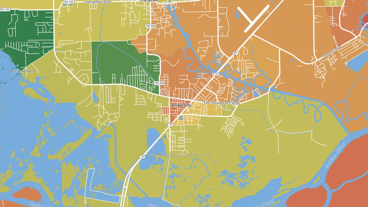 77611, TX Map of Theft Rates