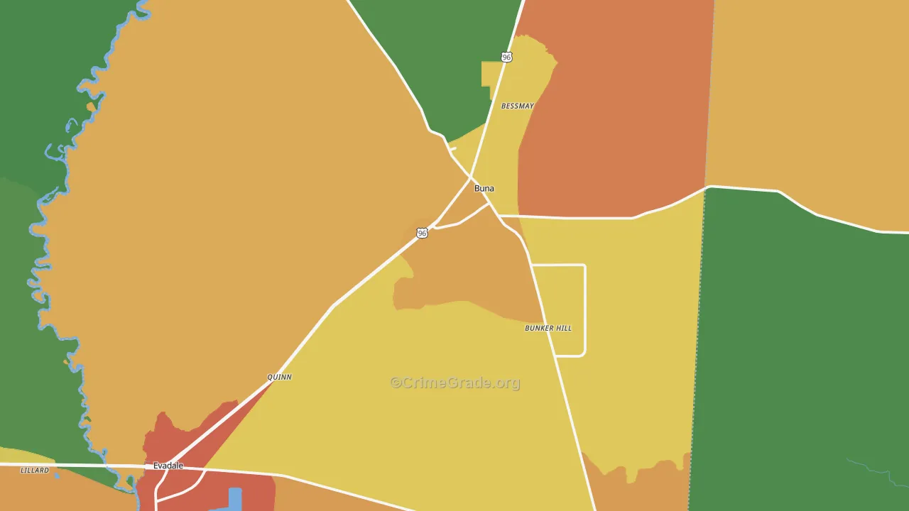 77612, TX Map of Theft Rates