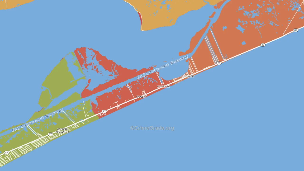 77617, TX Map of Theft Rates