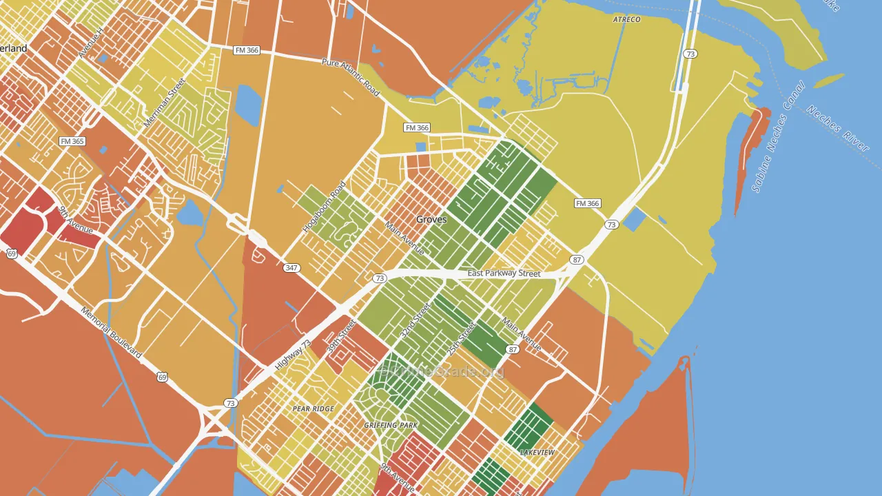 77619, TX Map of Theft Rates