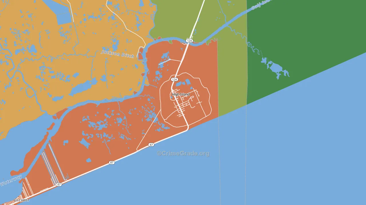 77623, TX Map of Theft Rates