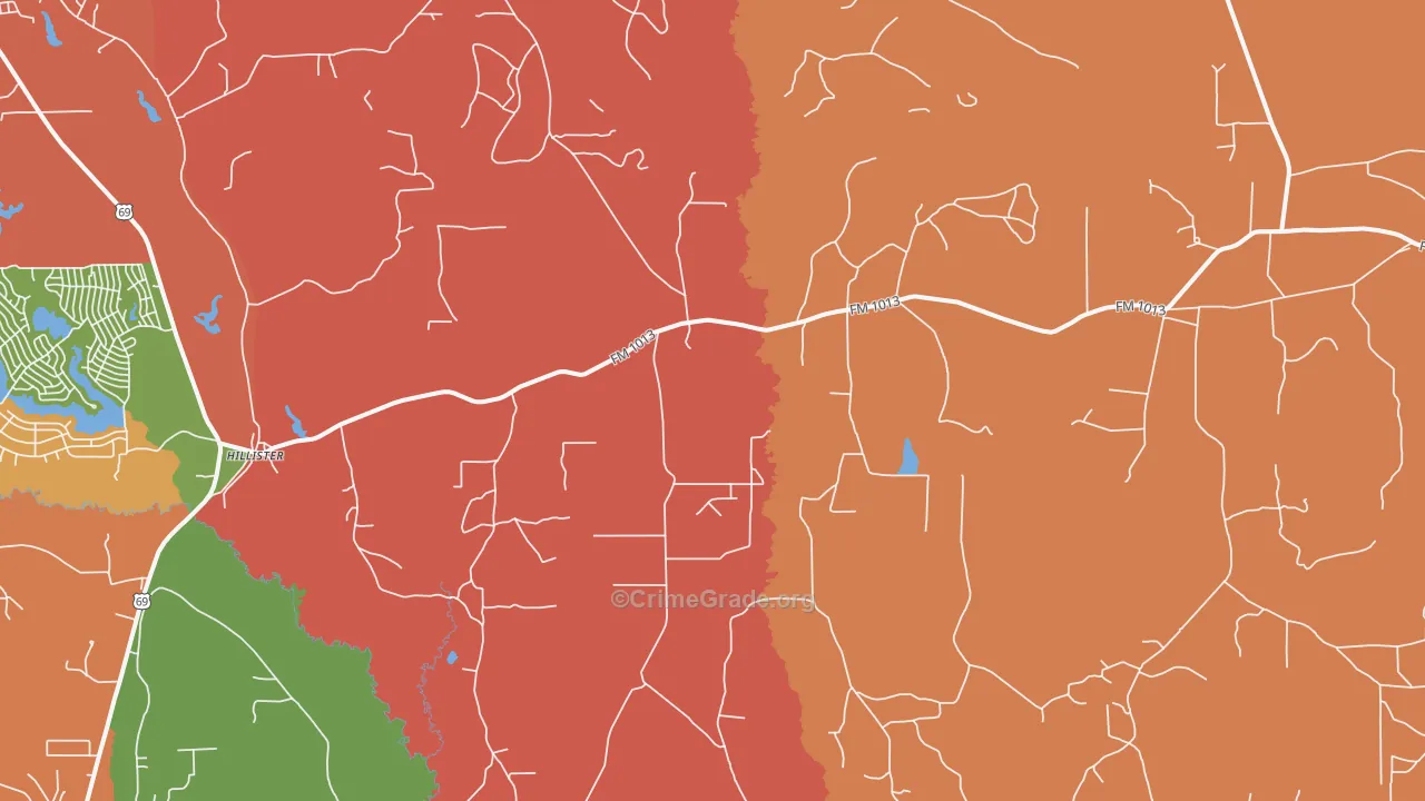 77624, TX Map of Theft Rates