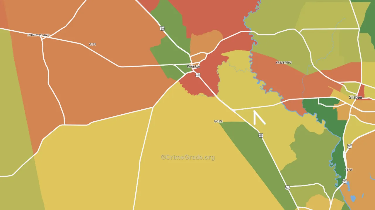77625, TX Map of Theft Rates